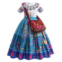 Mergaičių Princesės Kostiumas Vaikams Encanto Helovinas Sūpuokliniai Platūs Drabužiai Vaikams Su Atspaudu Mirabel Animacinis Fantazinis Cosplay Suknelė 3-12 m. Size 130 brown
