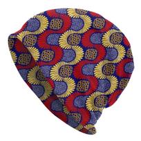 Custom Ankara Beanie Cap Unisex Winter Warm Bonnet Femme Knit Hats Outdoor African Pattern Wax Design Skullies Beanies Hats Beanies Cap beige