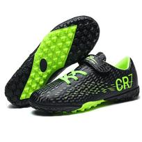 Children's Velcro Football Shoes for Boys - Medium/Large Sizes, Ideal for Primary School Sports Training 29 green