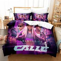 New 3D Print Spain Singer Girls L-Lola Índigo Bedding Set Boys Girls Twin Queen King Size Duvet Cover Pillowcase Bed boys Adults EU Single 135*200cm/53x79in 3pcs pink