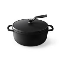 Vermicular ketaus emaliuotas puodas 18 cm matinis juodas gaminimas be vandens kepimas be vandens specialių receptų knyga įtraukta orkaitės puodas 2 savaime stovintis dangtis OP2R18S-BK black