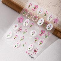 Cyansea Fresh Tulip Embossed Phone Case & Nail Art Stickers CF-076 gray