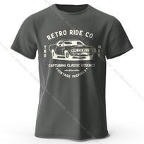 Mens vintage car Tshirt classic streetwear style as the picture13757 tamsiai pilka spalva