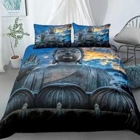 King Size Buddha Duvet Cover Set Bohemian Bedding Golden Buddha Print Microfiber Exotic Ethnic Quilt Cover 70x133cm 2pcs gray