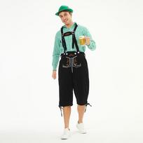 Vyrų vokiškas Oktoberfest kostiumas Suaugusiųjų scenos Cosplay kombinezonų komplektas M black