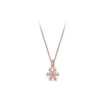Pandora Sparkling Snowflake Set Necklace Women's Rose Gold ZT1060 auksas