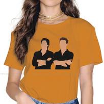 Damon And Stefan Salvatore Style Tshirt For Girl The Vampire Diaries Elena Stefan 4xl Creative Gift Clothes T Shirt Hot Sale 4XL black
