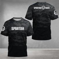 2025 New Spartan 3D Graphic Printed T Shirt Men Fitness Gym Compression Short Sleeve Breathable T Shirt O-neck Top T Shirts L black