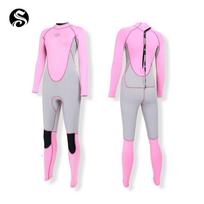 3mm Full Body Wetsuit Women Surfing Swimming Diving Thermal Protection Long Sleeve Pants M white