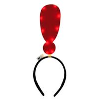 LED šviečianti rodyklės formos galvos juosta, maitinama baterijomis, reguliuojama galvos juosta vakarėliams, festivaliams ir renginiams One Size red