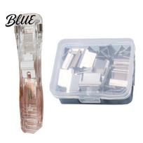 Reusable Binder Clips Paper Clip Stapler Portable Dispenser No Hole Punching Pusher with 50 Refillable Transparent Metal Office School Supplies Home A sidabras