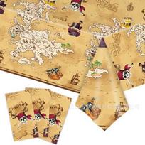 Pirate Maps, Treasure Maps, Pirate Ships, Disposable Tablecloths, Party Theme Scene Decoration Supplies 137 * 274cm beige