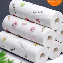 1 Roll Of Reusable Lazy Rags Bamboo Towels Wet And Dry For Kitchen Dishcloths Hand Towel Rolls gray