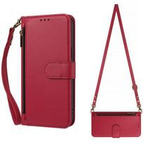 Leather Wallet Flip Case For Motorola Moto G86 G56 G15 G75 G55 G35 G85 G34 G45 G24 G84 G14 G54 Power 4G 5G Zipper Pocket phone Cover Motorola Moto G54 Power raudona