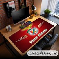 Large Mouse Pad Benfica FC Print Custom Name Text Desk Mat for Office Gaming 30cmx60cm brown