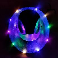 Pearlescent Iridescent LED Light-Up Cowboy Hat for Halloween Party One Size blue