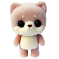 Cute Cat Creative Auspicious Gift Plush Doll Plastic Flocking Toy Meng Pet Little Cat Panda Lamb Birthday Gift