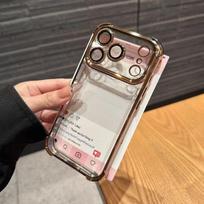 Luxury Four-corners Clear Phone Case For Vivo V27E V25E V25 Pro V23 Pro V21 V21S V15 X80 X70 X60 Pro X50 Plating Frame Cover Vivo X50 mėlyna