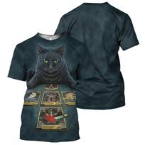 Ginger Cat marškinėliai 3D Britų trumpaplaukių kačių marginimas O formos kakleliu Vyriški viršutiniai vasariniai trumpomis rankovėmis unisex drabužiai XL black