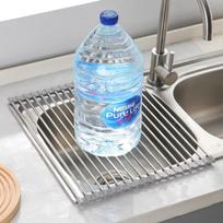 Roll Up Dish Drying Rack With Flexible Draining Perfect For Kitchen Sink Countertop Drying Dishes Glassware gray