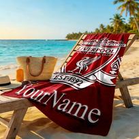 Liverpool Customizable Name Beach Towel Super Soft Microfiber Quickdry Fabric Suitable for Swimming Gym Camping Yoga Vacation 80cmx160cm(31x63inch)