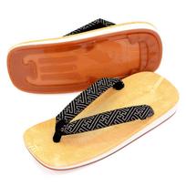 Takeharu Inden Geta Yellow Chiba Made in Rubber and Sponge LL Size Sandals, Pattern, Japan, Men's, Soles, (Large) black