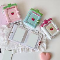 Photocard Binder Album,Mini Photo Album with Hanging Hole Photocard Binder,Mini Photo Card Book Holder for Collectings raudona
