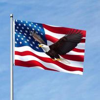 1pc of a Vibrant Patriotic Flag, Measuring 91.44X152.4 cm, Designed for a Flagpole Sleeve Style. It Features a Single-Sided Hanging Design And Include 60x90cm blue
