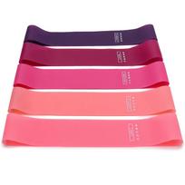 TPE atsparumo juostos Fitneso rinkinys Guminės kilpos juostos Jėgos lavinimo treniruočių išplėtimas Jogos treniruoklių salės įranga Elastinė guminė kilpa 5 Pcs pink