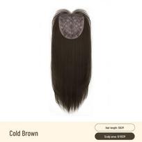 Mola Seamless Top-of-Head Hair Patch for Women - Invisible Hand-Knitted Lace Wig Piece black