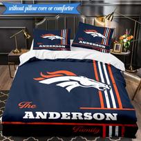 Denver Broncos  3pcs Bedding,Including 1pc Duvet Cover And 2pcs Pillowcases Perfect for Christmas,Ideal for Bedroom, Dormitory 135cmx200cm orange