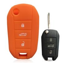 Silikoninis automobilio rakto dėklas Fob Opel Corsa D F A E Grandland X Crossland Combo Dangtelis Citroen C4 Cactus C5 Aircross Berlingo fob oranžinė