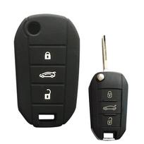 Silikoninis automobilio rakto dėklas Fob Opel Corsa D F A E Grandland X Crossland Combo Dangtelis Citroen C4 Cactus C5 Aircross Berlingo fob juoda