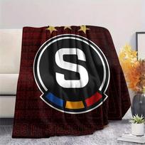 AC Sparta Praha Spausdintas flanelinis pledas, Aukštos kokybės, Patogus visais metų laikais, Namų dekoras, Šiluma ir komfortas, Puikiai tinka Kalėdų dovanoms 80cm x 120cm white