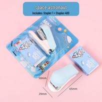 Custom Cartoon Mini Stapler Set - Cute, Multifunctional Student Stationery Binding Machine gray
