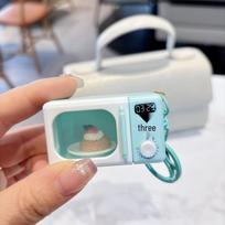 In-Stock Luminous Mini Microwave Oven Keychain - Cute Bag Pendant for Schoolbags mėtų žalios spalvos