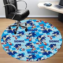1 vnt. Sonic the Hedgehog kėdės kilimėlis biurui, patalpų neslystantis plaunamas poliesterio pluošto kilimėlis, kilimėlis biurui, skalbiamas mašinoje 100cm blue