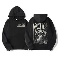 Vyriškas Retro Rock Arctic Monkey su gobtuvu megztinis su gobtuvu su muzikinio albumo raštu Hip Hop didelis retro megztinis su gobtuvu XXXL gray