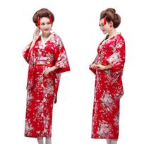 Vintažinis japoniškas kimono kostiumas fotografijai ir scenos pasirodymams One Size red