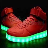 Moteriški LED šviesos USB įkrovimo šviečiantys batai Superstar Liuminescenciniai batai Vyrams Imitacinis padas Neoniniai 39 raudona