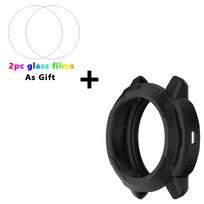 2-IN-1 dėklas + Grūdinto stiklo plėvelė, skirta Garmin Instinct Crossover, TPU + PC ekrano apsauga ir apsauginis buferis Instinct Crossover black