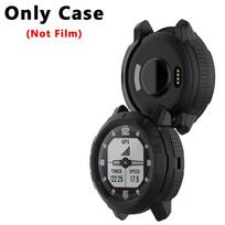 2-IN-1 dėklas + Grūdinto stiklo plėvelė, skirta Garmin Instinct Crossover, TPU + PC ekrano apsauga ir apsauginis buferis Instinct Crossover black