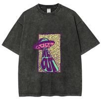 Šaunus ateivių erdvėlaivis UFO marškinėliai Unisex marškinėliai Viršus trumpomis rankovėmis Medvilniniai Streetwear Harajuku Grafiniai medvilniniai marškinėliai 3XL black