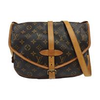[Pre-Owned] Monogram Saumur 30 Iconic Classic Logo Print Adjustable Shoulder Strap Canvas And Leather Messenger Bag - Fair #Z238QN ONE SIZE