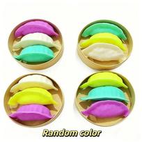 Dumpling Fidget Stress Relief Toys 3Pcs Glitter Clear Set With Steamer Portable Sensory Toy For Travel Time Killing yellow