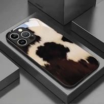Juoda Balta Ruda Kailio Tekstūros Raštas Stiklinis Telefono Dangtelis iPhone 17 16 15 14 13 12 11 Pro Max 16E 17Air 7 8 Plus XR XS X Dangtelis iPhone 15 Pro Max beige