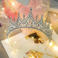 Nuotakos karūna Karalienės karūna Prom pasirodymui Mados podiumo konkursui Plaukų tiara Lydinio karūna gray