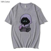 Omen VALORANT Clothes Men Tshirt Vintage Clothing for Teens Students Harajuku Anime Cartoon Graphic T Shirts Velvet Tops M gray
