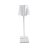 Šiuolaikinė LED belaidė stalinė lempa, 2000 mAh įkraunama baterijos stalinė lempa, 3 lygių ryškumo naktinė lemputė, metalinis apvalkalas, minimalistinis dizainas Pleated design balta