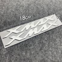 Motociklų priedai Bako šoninio dangčio 3D lipdukas XMAX raidžių logotipas, skirtas Yamaha XMAX125 250 300 400 xmax sidabras